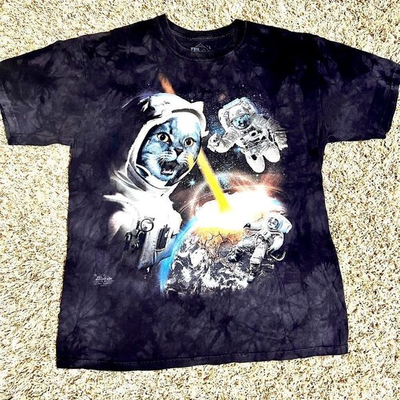 🔥🐱 THE MOUNTAIN Brand SPACE KITTENS Amazing Huge Graphics - Not Vintage or AOP - Picture 1 of 8